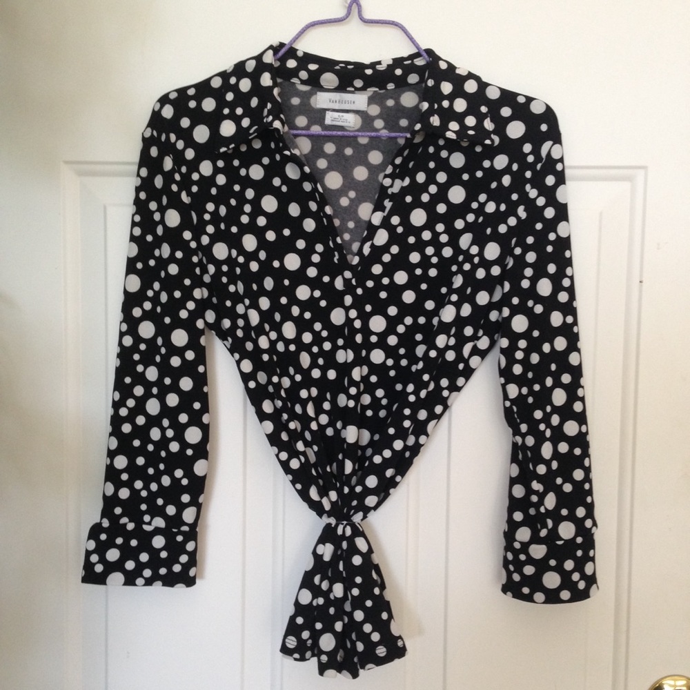 Black and White Polka Dot Blouse